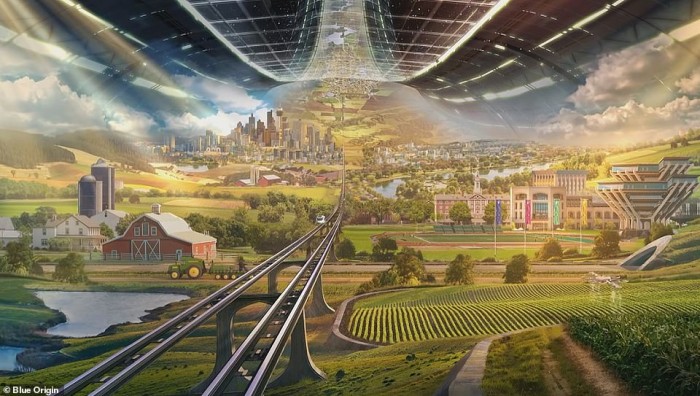 贝佐斯畅想在太空建造自给自足人类栖息地
